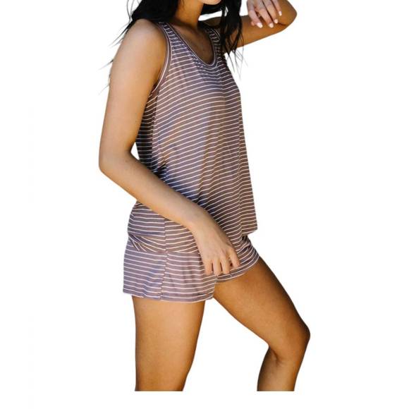 NEW 143 STORY give me a striped tank top in mocha - Picture 2 of 3